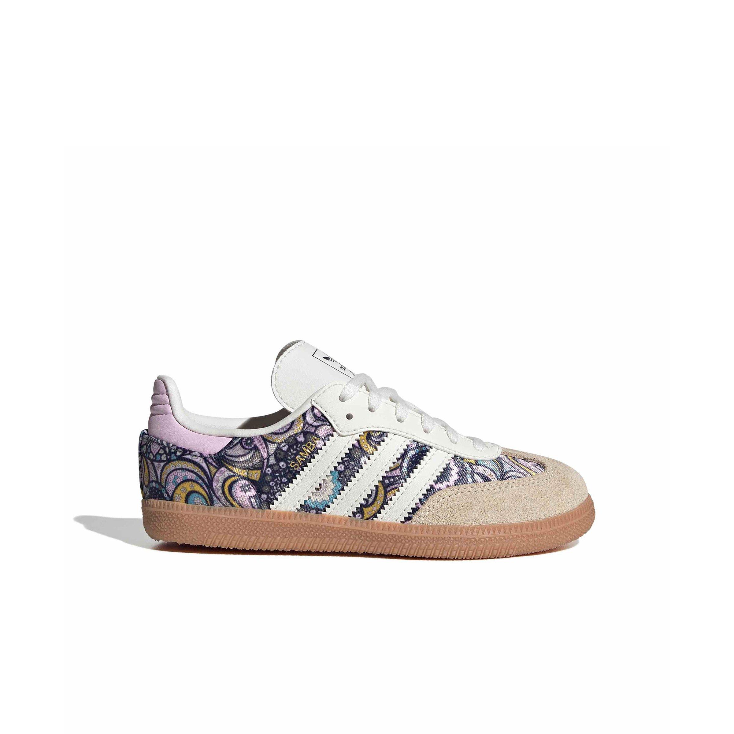 adidas Originals Liberty Samba OG "Core White/Orchid Fusion/Gum 2" Preschool Girls' Shoe - WHITE/ORCHID/GUM